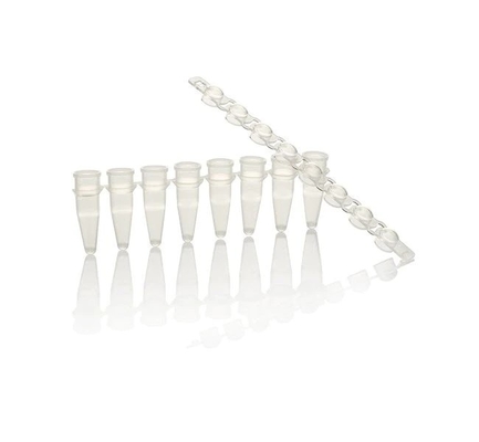 8 PCR σωλήνων μικροϋπολογιστών pcr-PT λουρίδων ένωσης με λεπτούς τοίχους PCR εξαρτημάτων σωλήνες 0,2 μιλ.